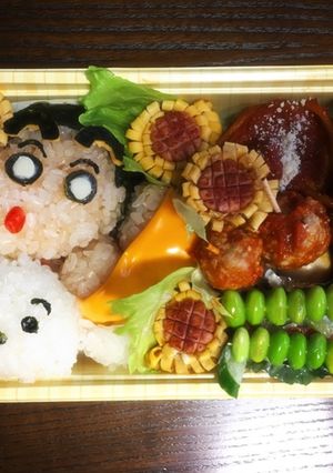 キャラ弁(クレヨンしんちゃん＆シロ)-レシピのメイン写真