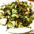 空豆と高菜のピリ辛炒め