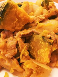 かぼちゃと豚肉の醤油煮-レシピのメイン写真