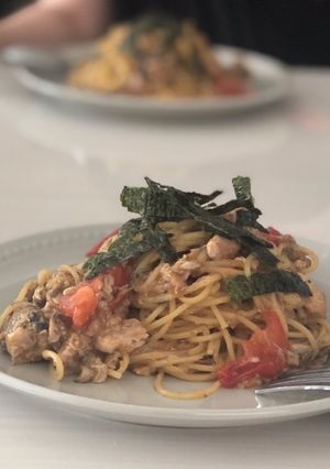 絶品！めんつゆ漬けで茹でないパスタ-レシピのメイン写真