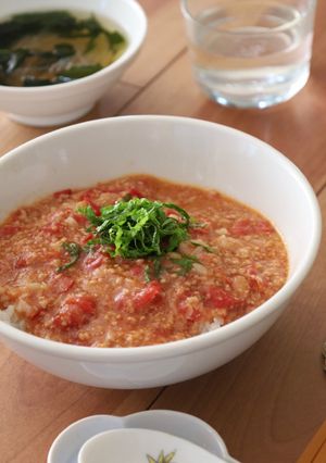 レンジで簡単♪トロッと旨辛 麻婆トマト丼-レシピのメイン写真