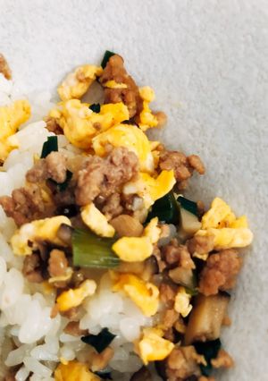 ニラ玉そぼろ丼-レシピのメイン写真