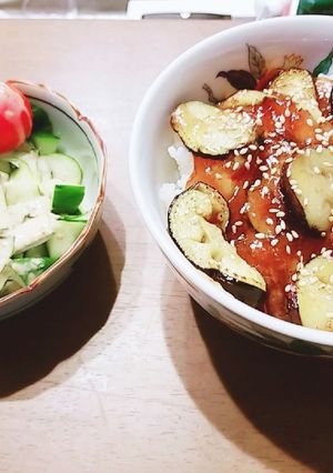 ナスの餡掛け丼-レシピのメイン写真