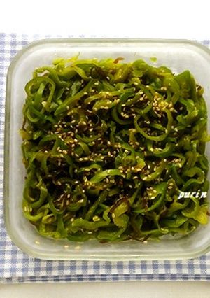 レンジで簡単！ピーマンの塩昆布生姜和え-レシピのメイン写真
