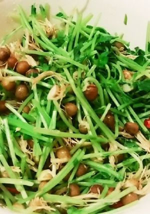 豆苗の湖南風電子レンジ蒸し-レシピのメイン写真