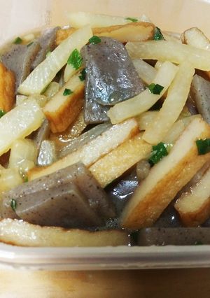 大根こんにゃくかく揚げの炒め煮-レシピのメイン写真