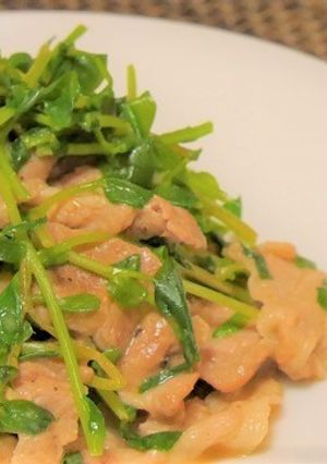 豆苗と豚肉のオイマヨ炒め-レシピのメイン写真