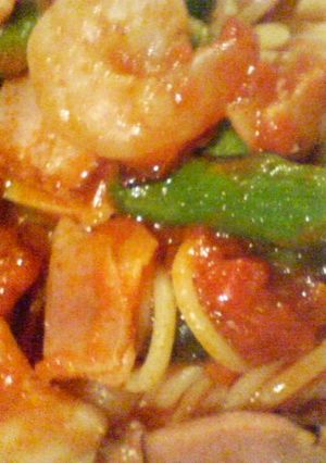 アスパラ・エビのトマトパスタ-レシピのメイン写真