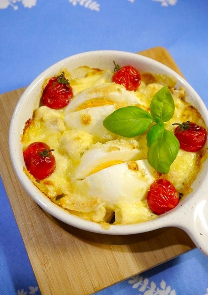 簡単！親子丼風☆ゆで卵チーズ焼き-レシピのメイン写真