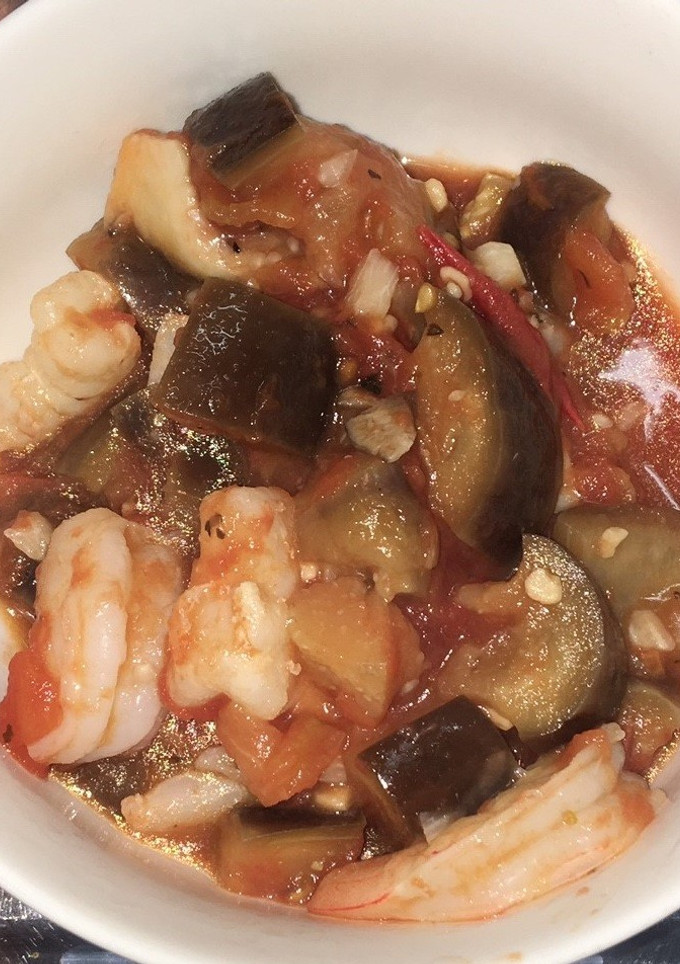 海老と茄子とエリンギのガーリックトマト煮-レシピのメイン写真