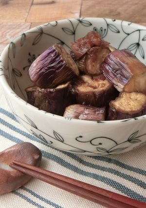 材料4つ★ナスの梅めんつゆ煮-レシピのメイン写真