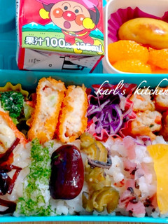 簡単チキンスティックえび寄せフライ弁当-レシピのメイン写真