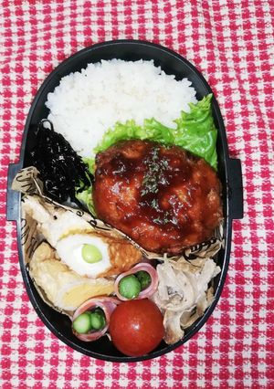 高校男子弁当♡ハンバーグ6/12-レシピのメイン写真