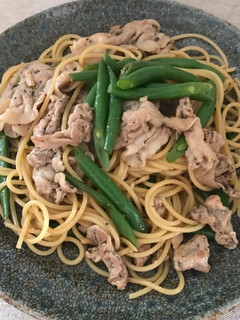 豚肉とインゲンの和風ガーリックパスタ-レシピのメイン写真