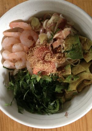 薬味たっぷりエビとアボガドの素麺-レシピのメイン写真