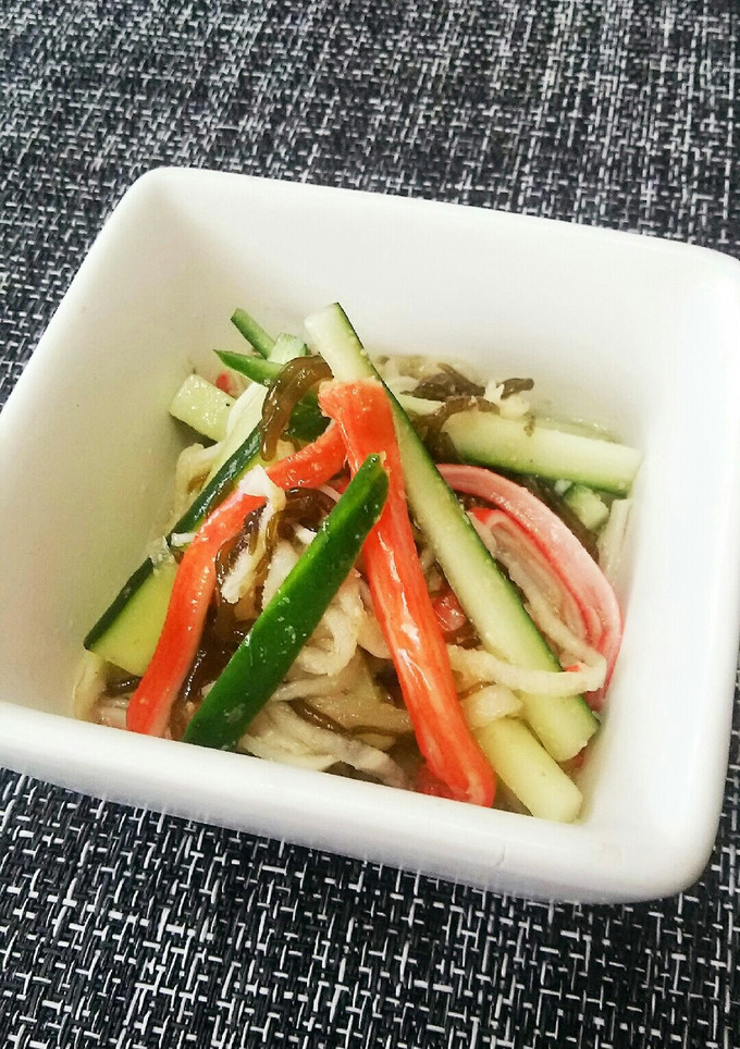 切り干し大根と胡瓜のごまもずく酢の物。-レシピのメイン写真