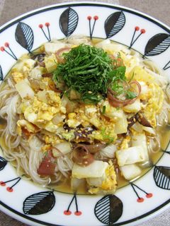 白菜の卵とじ素麺-レシピのメイン写真