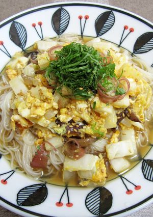 白菜の卵とじ素麺-レシピのメイン写真