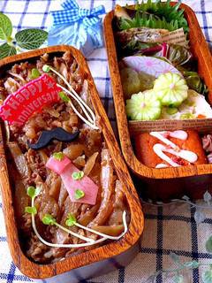 父の日 牛肉しぐれ煮 玄米弁当 詰め方-レシピのメイン写真