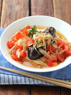 揚げなすのトマトだれそうめん-レシピのメイン写真