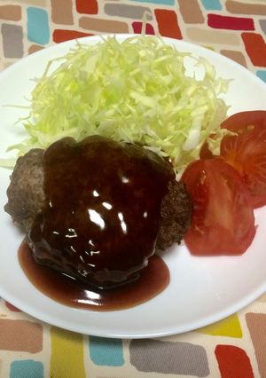 超簡単☆照焼きソースのビーフハンバーグ！-レシピのメイン写真