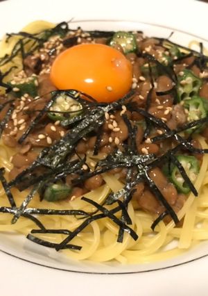 オクラ納豆パスタ-レシピのメイン写真