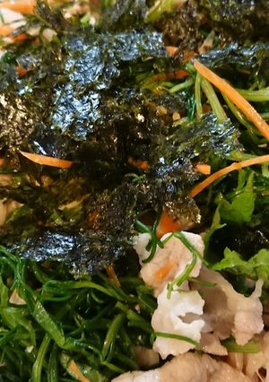 おかひじきと豚肉の韓国風和え物-レシピのメイン写真