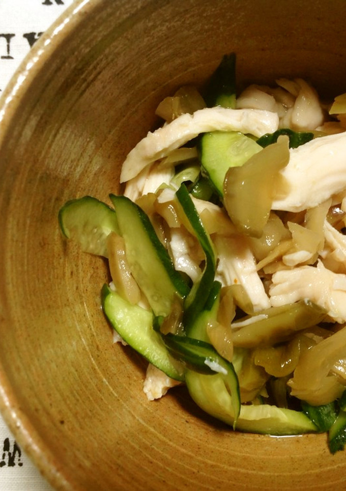 鶏胸肉と搾菜の中華風の和え物-レシピのメイン写真