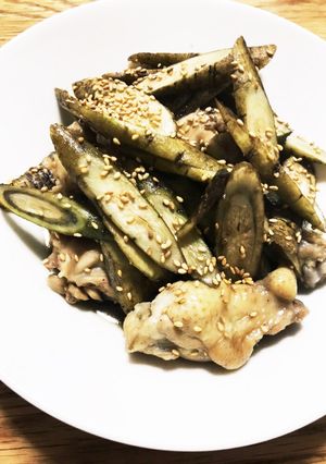 電子レンジで鶏ごぼうの甘辛煮-レシピのメイン写真