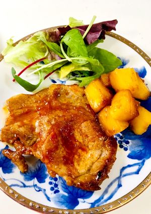 我が家のポークチャップハワイアン-レシピのメイン写真