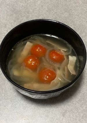 ミニトマトの簡単コンソメスープ♪-レシピのメイン写真