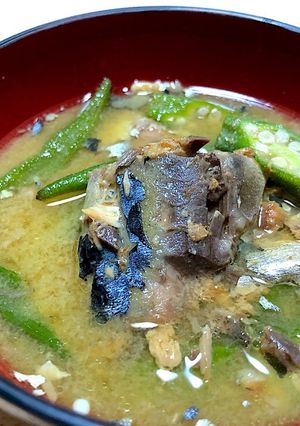 さば缶とオクラ の白みそ汁-レシピのメイン写真