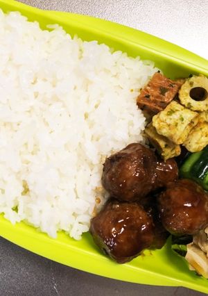 旦那弁当307♥ミートボール弁当!-レシピのメイン写真