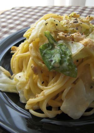 ツナ＆キャベツのクリームパスタ-レシピのメイン写真