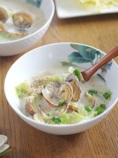 あさりとキャベツの豆乳スープ-レシピのメイン写真