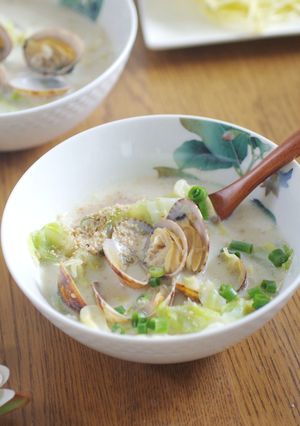 あさりとキャベツの豆乳スープ-レシピのメイン写真