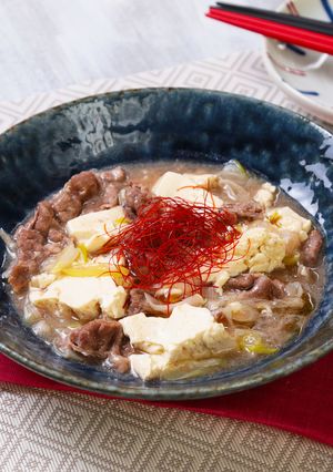 節約おかず☆韓国風牛肉のあんかけ豆腐-レシピのメイン写真