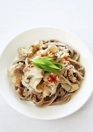 【豚とキノコのだしクリームパスタ】-レシピのメイン写真