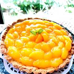 รูปของ ホットケーキミックスでお手軽びわタルト