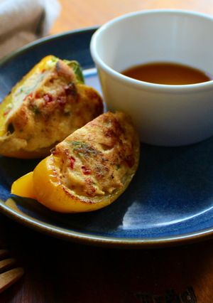パプリカの豆腐詰め焼き-レシピのメイン写真