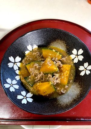 カボチャと挽肉の味噌あんかけ-レシピのメイン写真