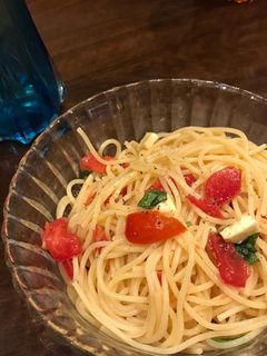 超簡単☆トマトとバジルの冷製パスタ-レシピのメイン写真