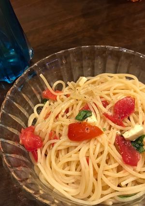 超簡単☆トマトとバジルの冷製パスタ-レシピのメイン写真