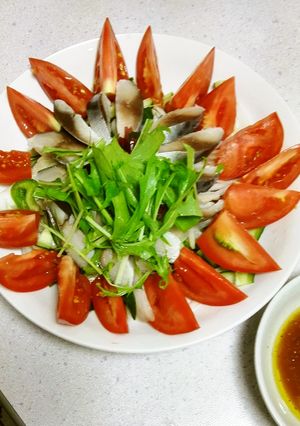 シメ鯖とポン酢でなんちゃってカルパッチョ-レシピのメイン写真