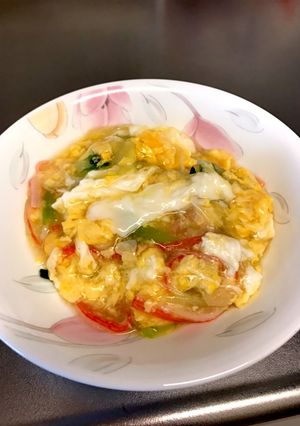 我が家の青梗菜のふんわりかに玉あんかけ-レシピのメイン写真