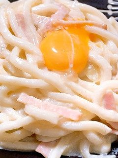 牛乳とお豆腐で カルボナーラうどん-レシピのメイン写真