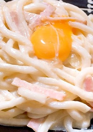 牛乳とお豆腐で カルボナーラうどん-レシピのメイン写真