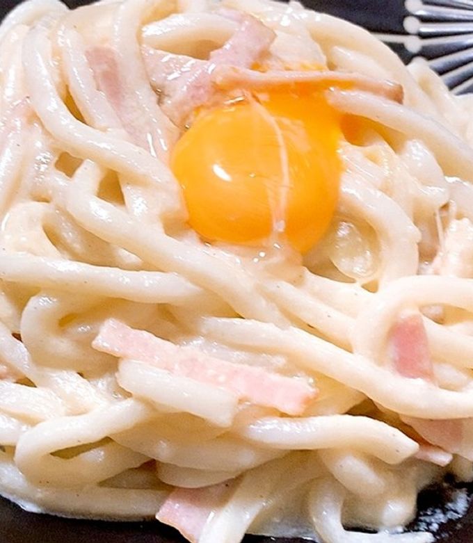牛乳とお豆腐で カルボナーラうどん-レシピのメイン写真