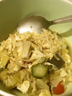 手軽に1人前のラーメン風雑炊(おじや)-レシピのメイン写真