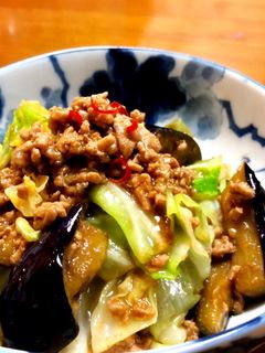 茄子とキャベツの肉味噌 炒め *☻*-レシピのメイン写真